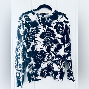 Two Sisters Navy and White Floral Cardigan / M